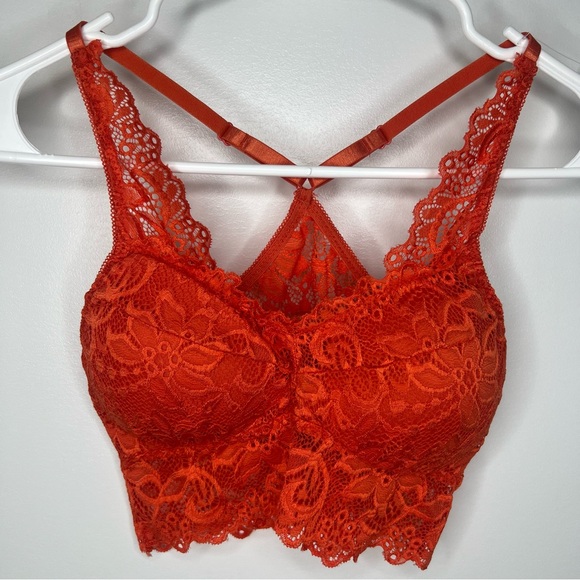 Kathy Other - Kathy Lace Bralette Size Small Medium in Vibrant Orange Coral